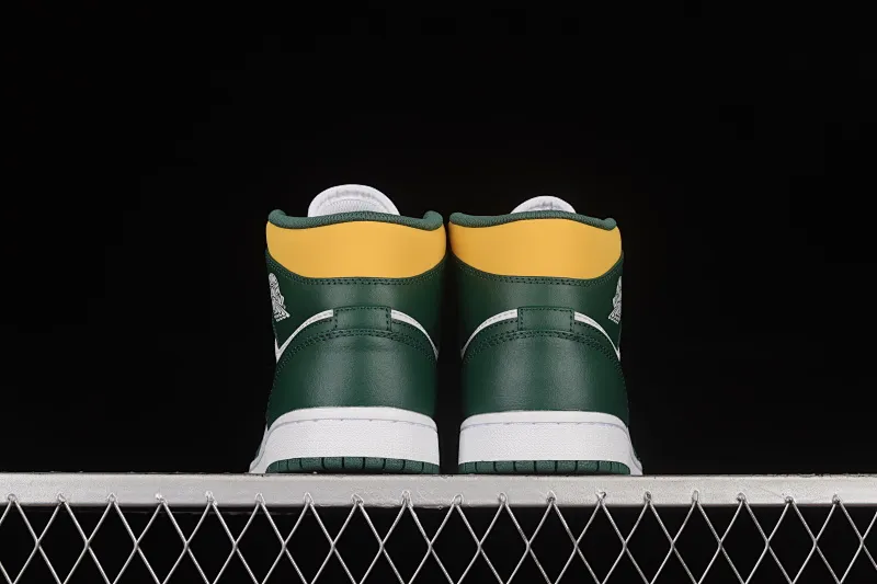 All categories Air Jordan Jordan series basketball shoes Air Jordan 1 Mid G version pure original Air Jordan 1 Mid "Green Yellow" AJ Joe 1 white green yellow Seattle Supersonics 554724-371